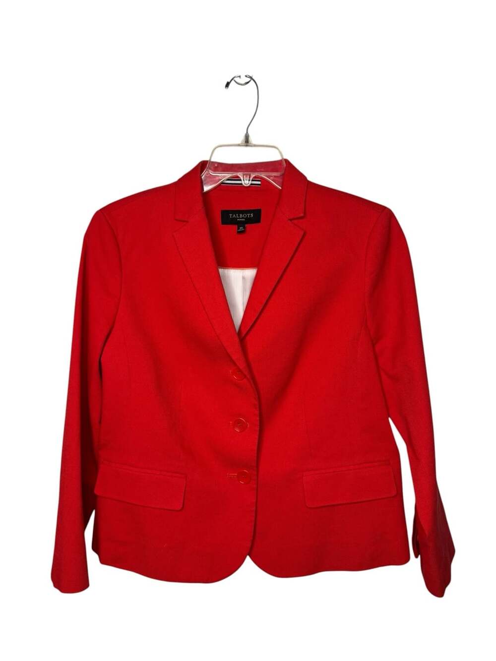 Talbots Petite Blazer Size 10P Red Cotton Blend Suit Jacket